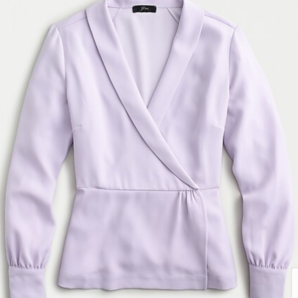 J.Crew Drapey Faux-wrap top 365 Crepe